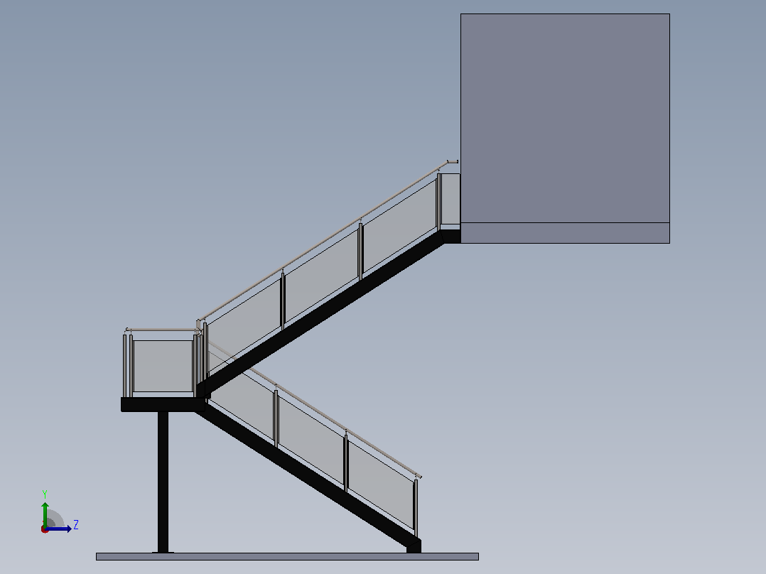 Escalera-楼梯钢左视图