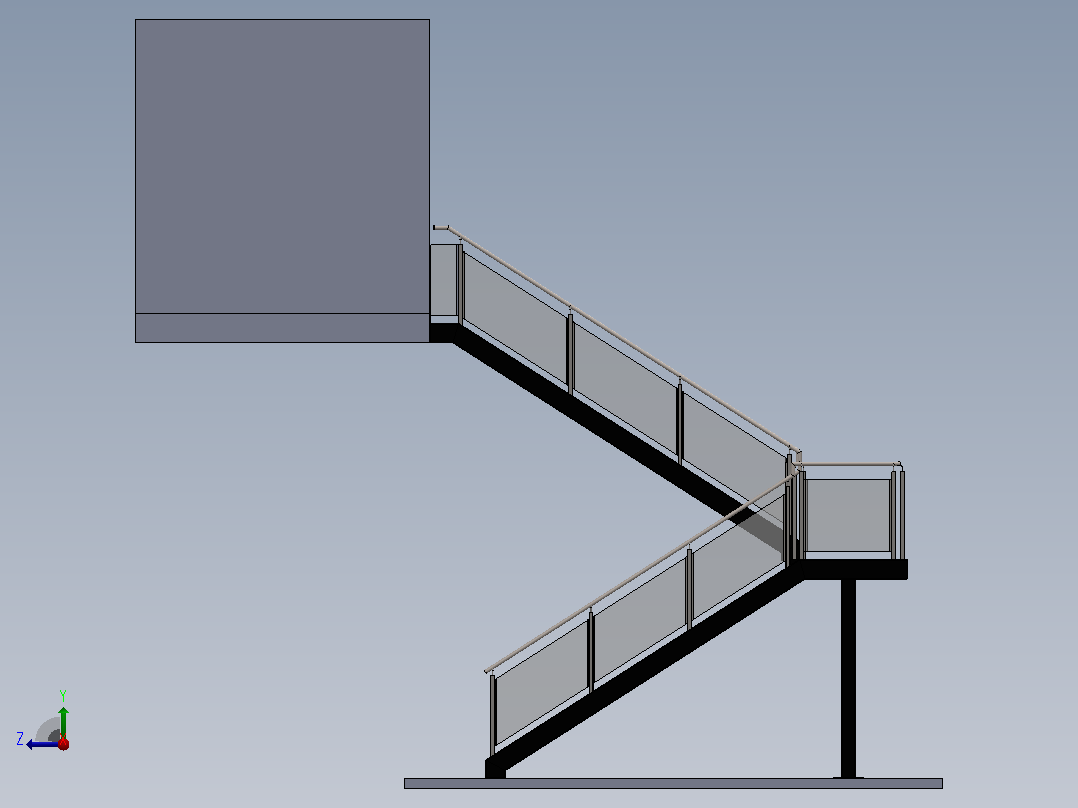 Escalera-楼梯钢右视图