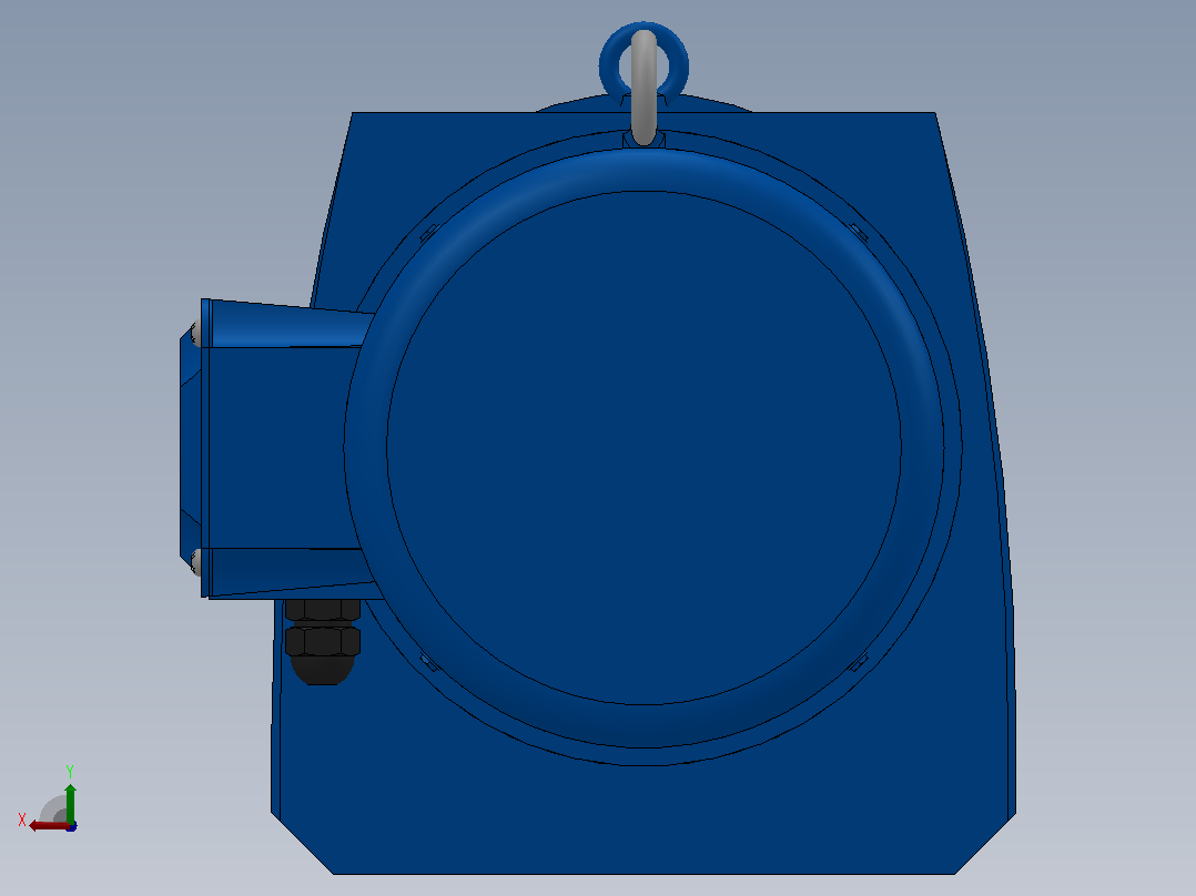 RF107法兰轴伸式安装斜齿轮减速机RF107-Y11-4P-160M-M1-0°-Φ350后视图