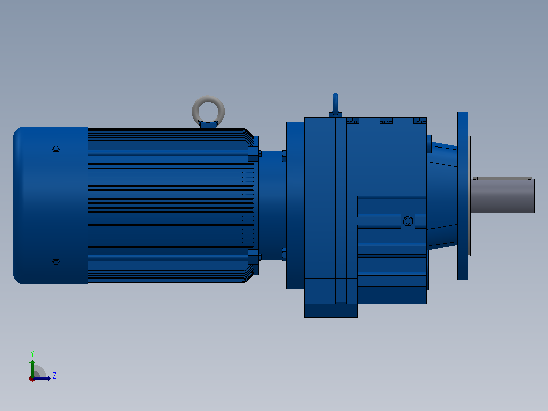 RF107法兰轴伸式安装斜齿轮减速机RF107-Y11-4P-160M-M1-0°-Φ350左视图
