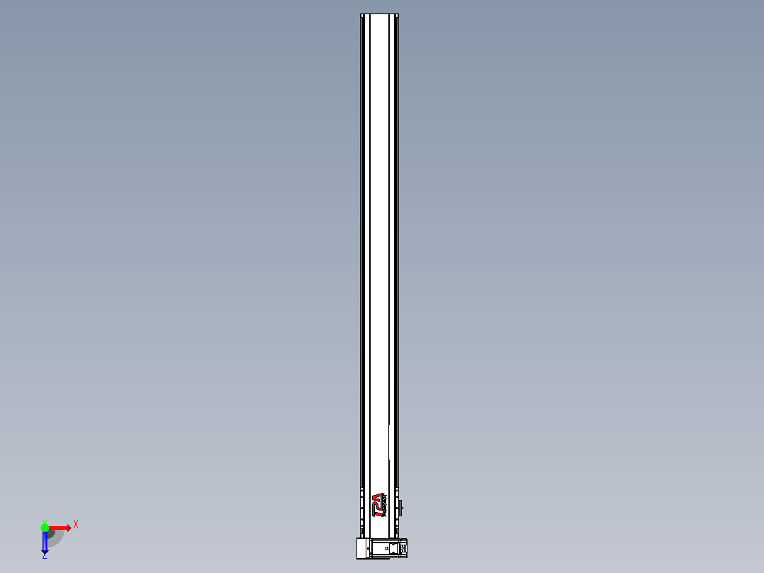 皮带直线轴半封闭可选导轨TPA-HNB-120D-110-L1400-LU-C-P40-N3俯视图