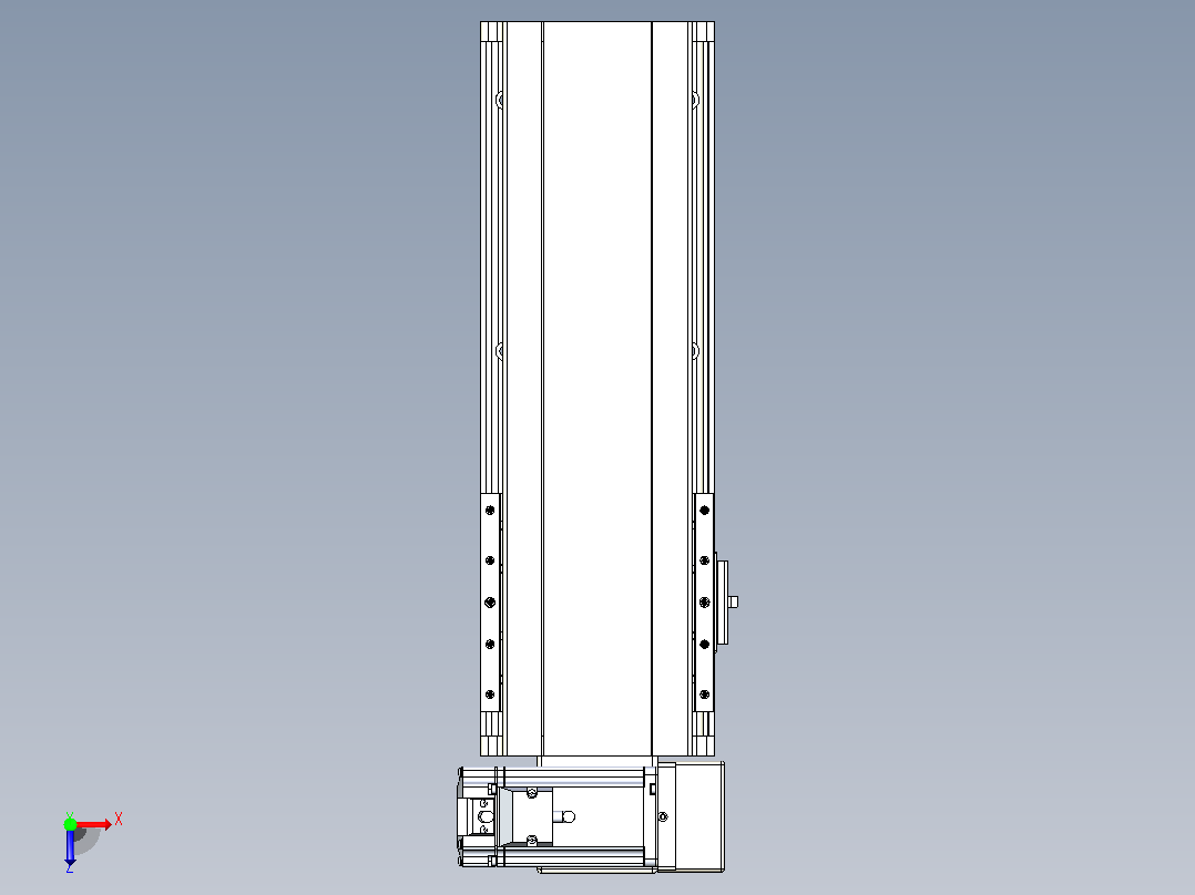 皮带直线轴半封闭可选导轨TPA-HNB-140D-120-L200-RU-C-P40-N3俯视图