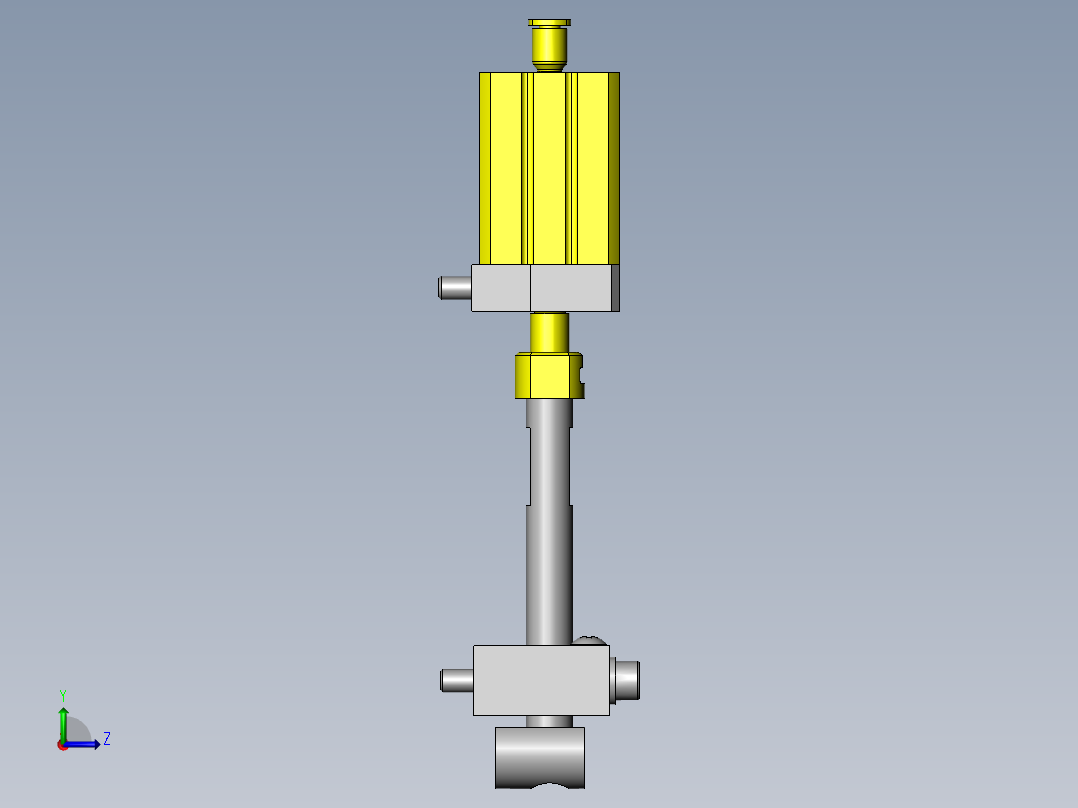 同时夹持2个工件的机械手左视图