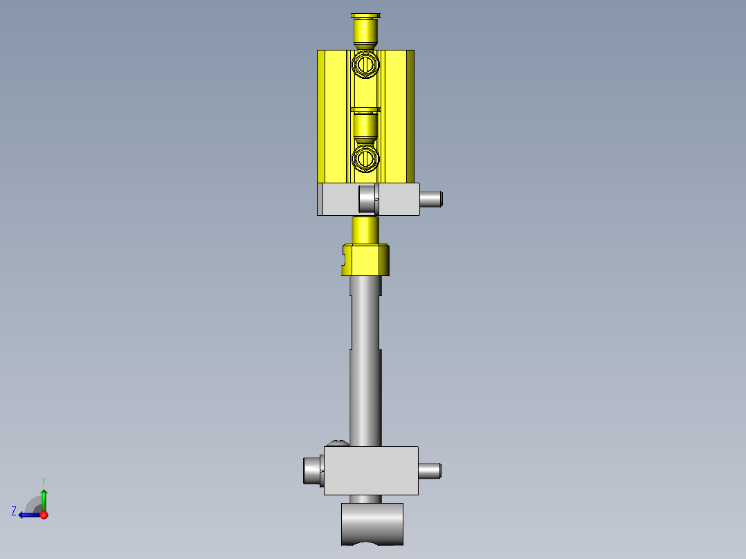 同时夹持2个工件的机械手右视图