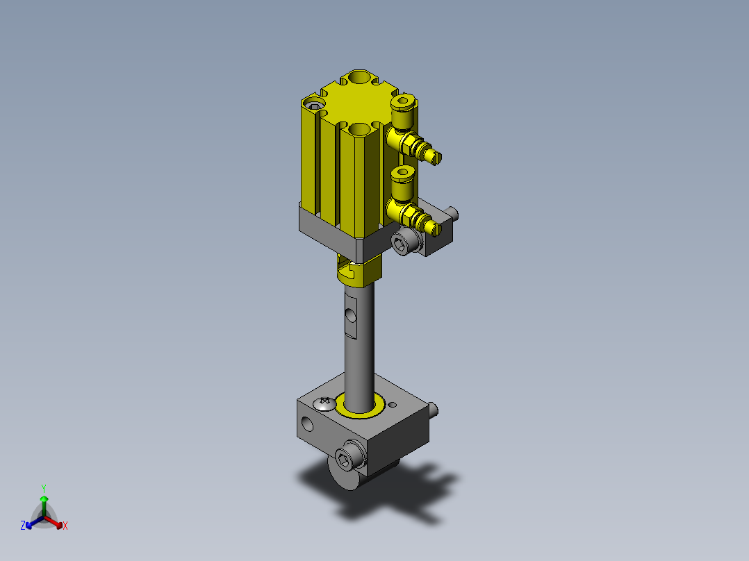 同时夹持2个工件的机械手正等轴测图
