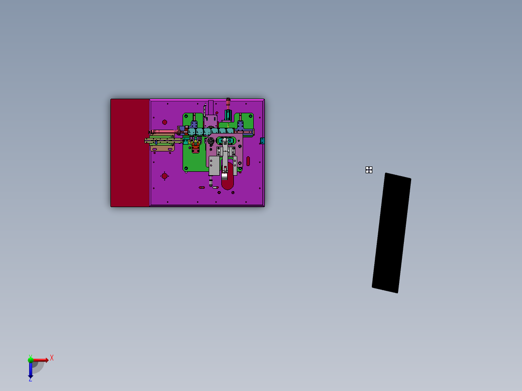 18650锂电池单震包边机构（ sw20可编辑+工程图）俯视图