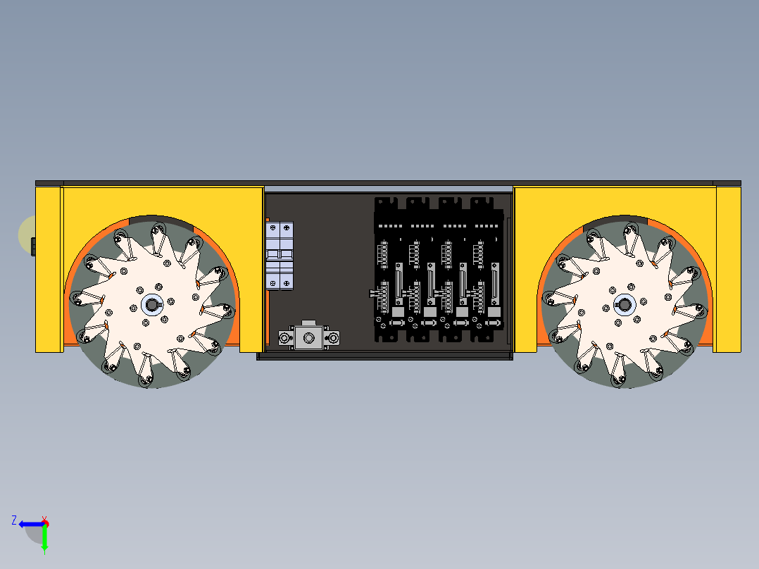 麦克纳姆轮agv小车sw17可编辑后视图