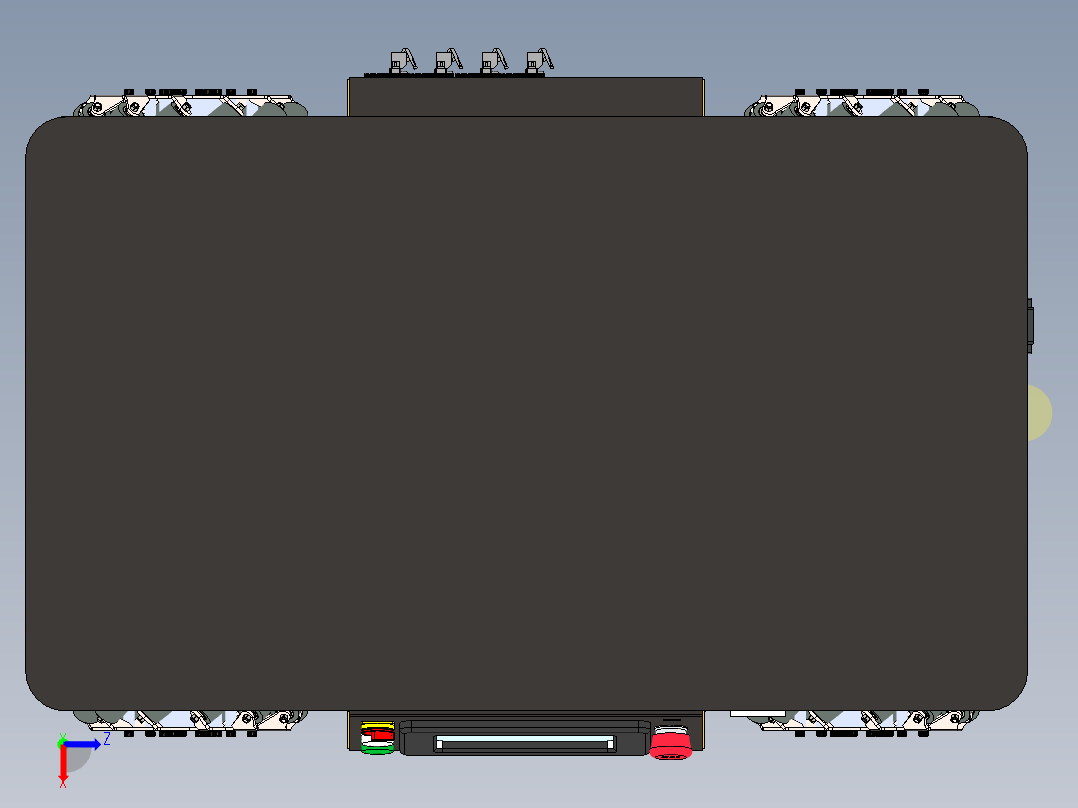 麦克纳姆轮agv小车sw17可编辑俯视图