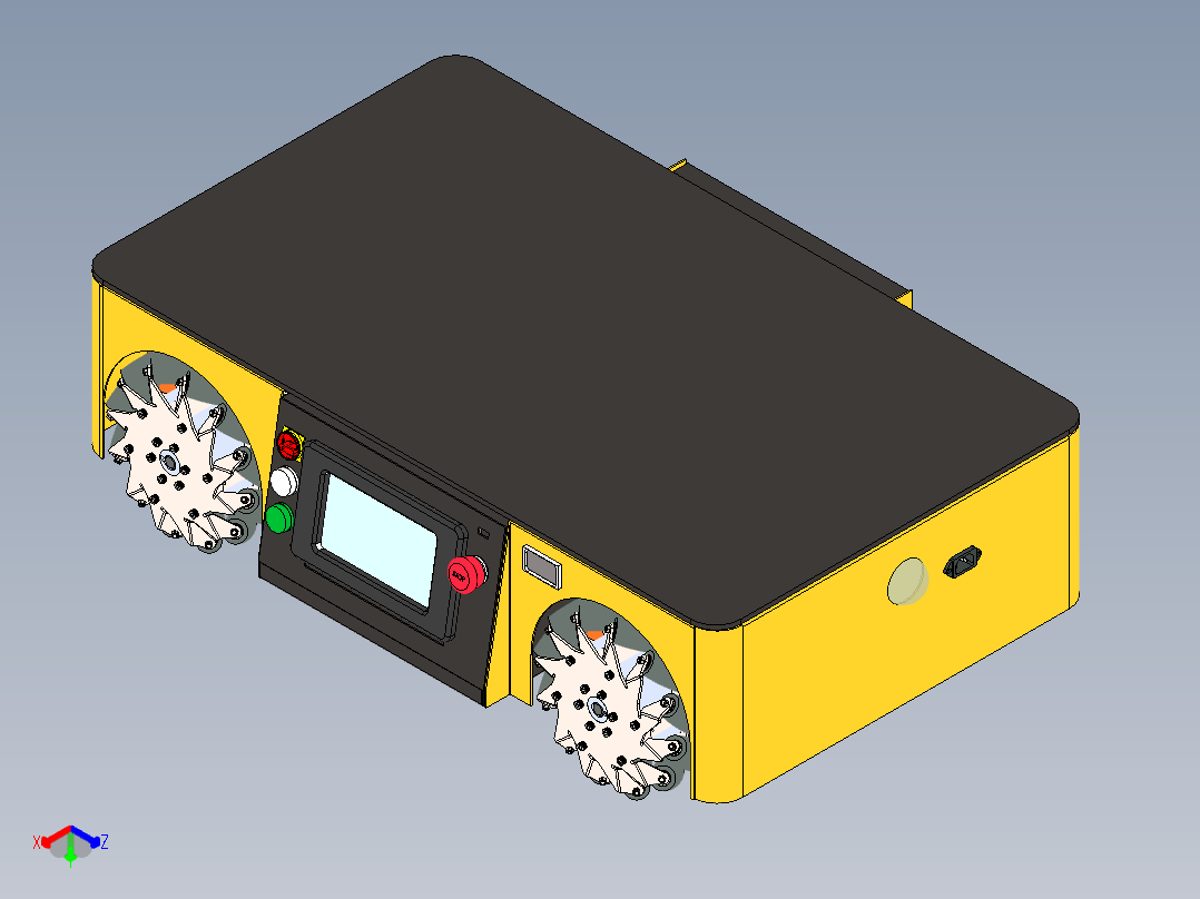 麦克纳姆轮agv小车sw17可编辑正等轴测图