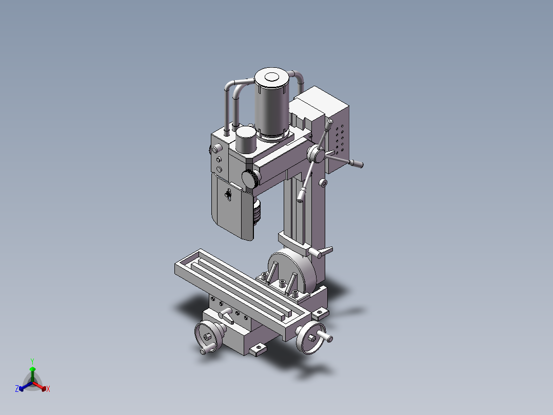 特制铣床设备正等轴测图
