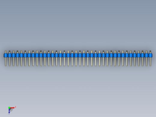 彩色公排针 100mil 2.54mm 系列-DS1022_blue_38p_100mil_Type_SMT_R2_rev1.0俯视缩略图