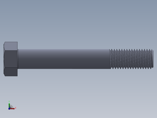 UNC 六角螺栓-Hex Bolt 0.875-9 x 6.SLDPRT前视缩略图