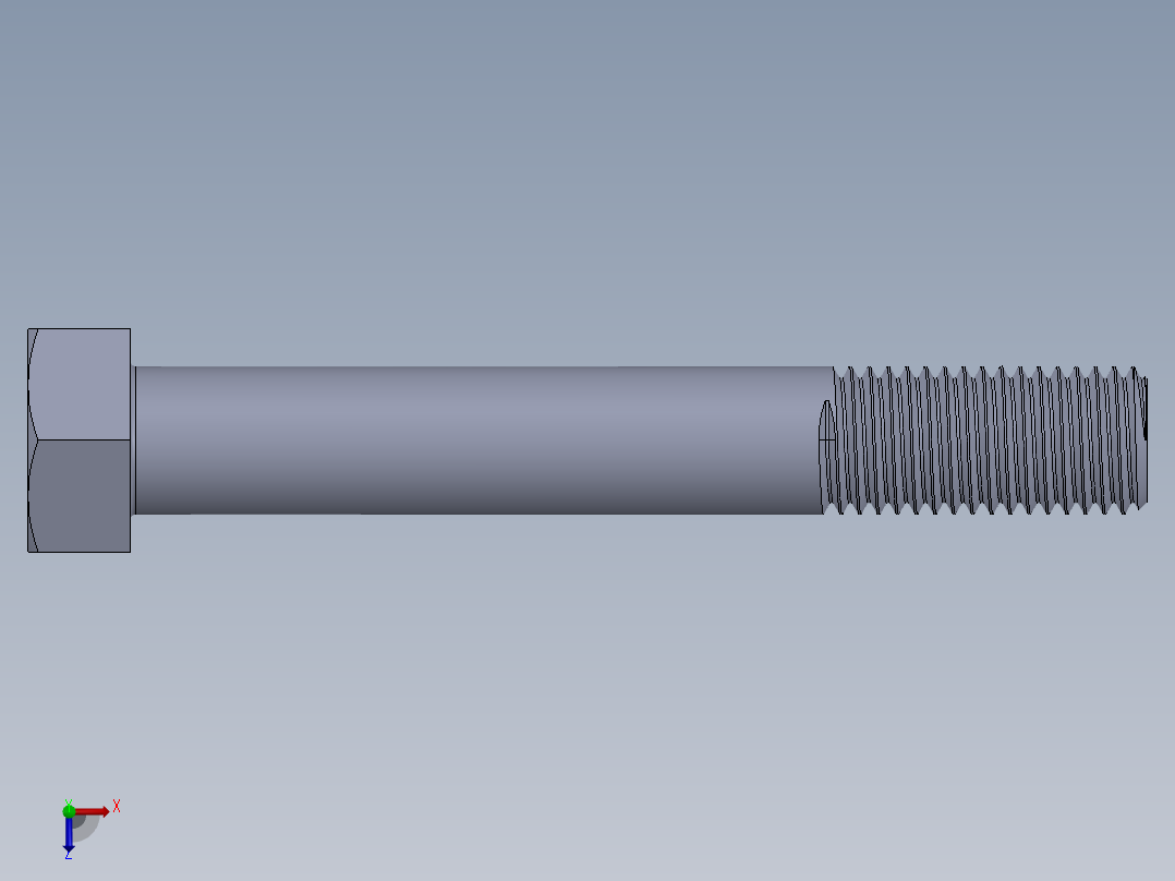 UNC 六角螺栓-Hex Bolt 0.875-9 x 6.SLDPRT俯视图