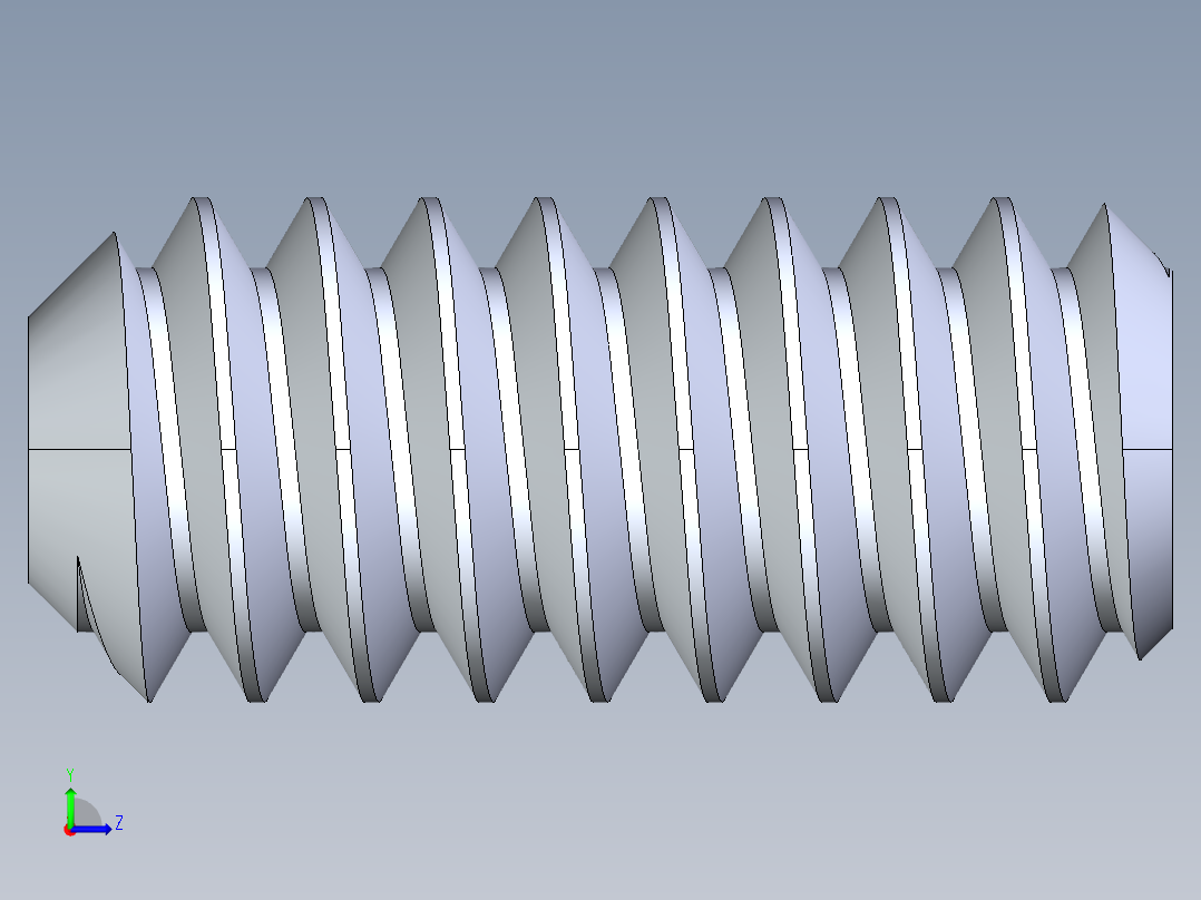 UNC 平头紧定螺钉-UNC SET SCREW 4-40 x 0.250.STEP左视图