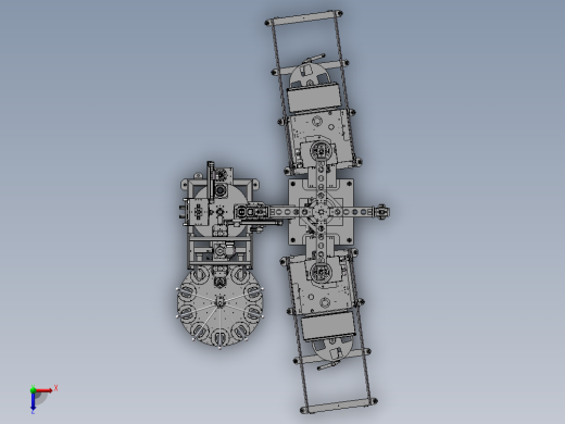双转塔式非标组装机3D图俯视缩略图