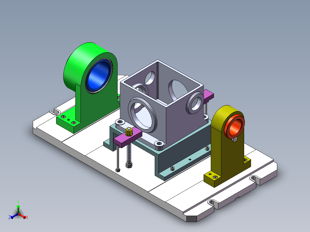 箱体加工工艺及夹具设计【含图和文档】正等轴测图
