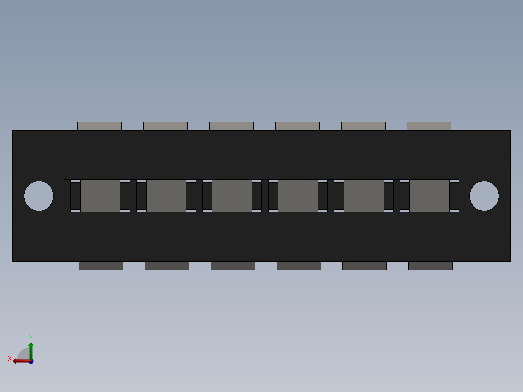 通用15a 6端子M3接线板后视图