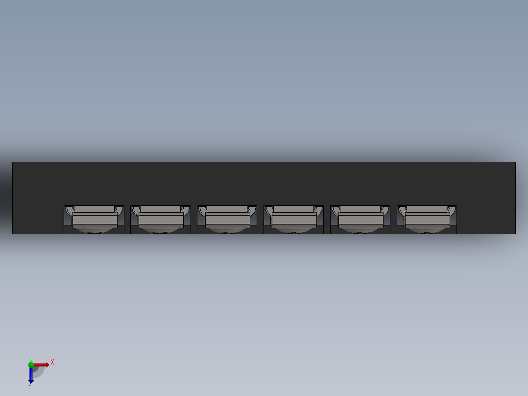 通用15a 6端子M3接线板俯视图