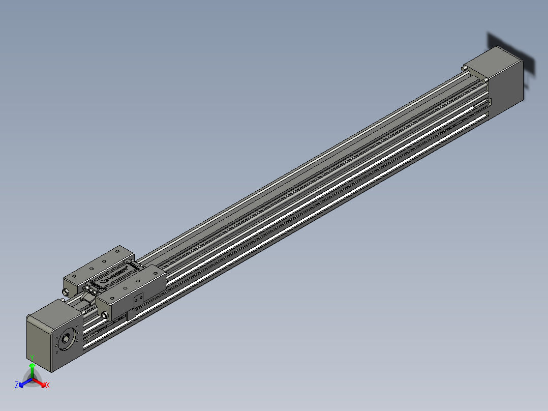 威洛博直线电机模组EB4-L80-S500-光轴正等轴测图