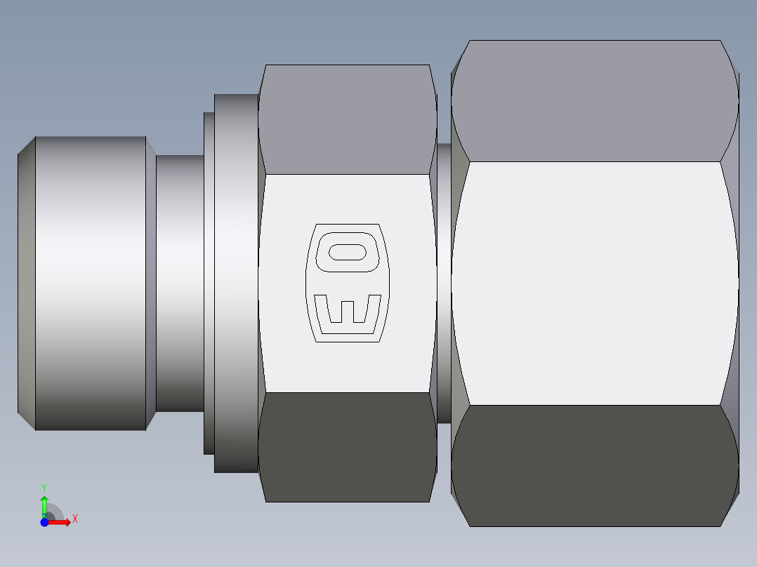 卡套式工业通用硬管接头EO_Swivel_connector_EGE16SREDCF前视图