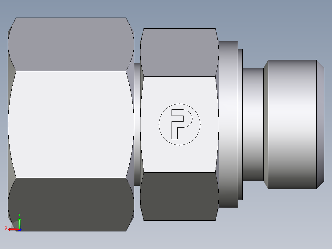 卡套式工业通用硬管接头EO_Swivel_connector_EGE16SREDCF后视图