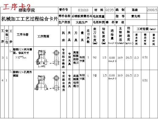 后钢板弹簧吊耳的铣内侧端面夹具设计及加工工艺装备规程含4张CAD图缩略图