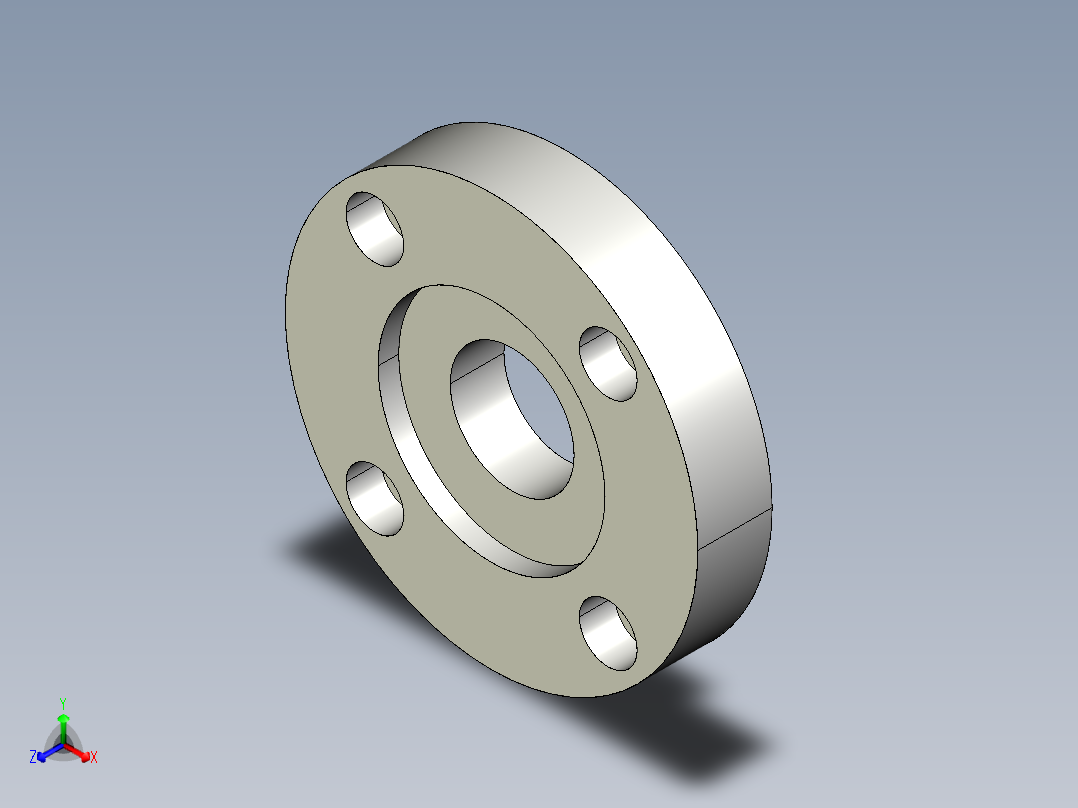 軸承座(凸緣型)BRRN-3D多系列多零件图纸模型主视图