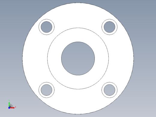 軸承座(凸緣型)BRRN-3D多系列多零件图纸模型前视缩略图