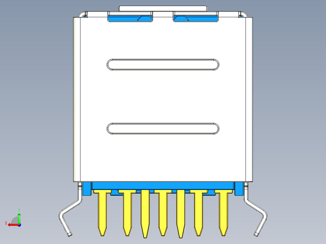 USB3.0 typeB MOLEX端口USB B型接口后视图