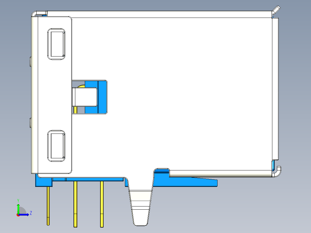 USB3.0 typeB MOLEX端口USB B型接口左视图