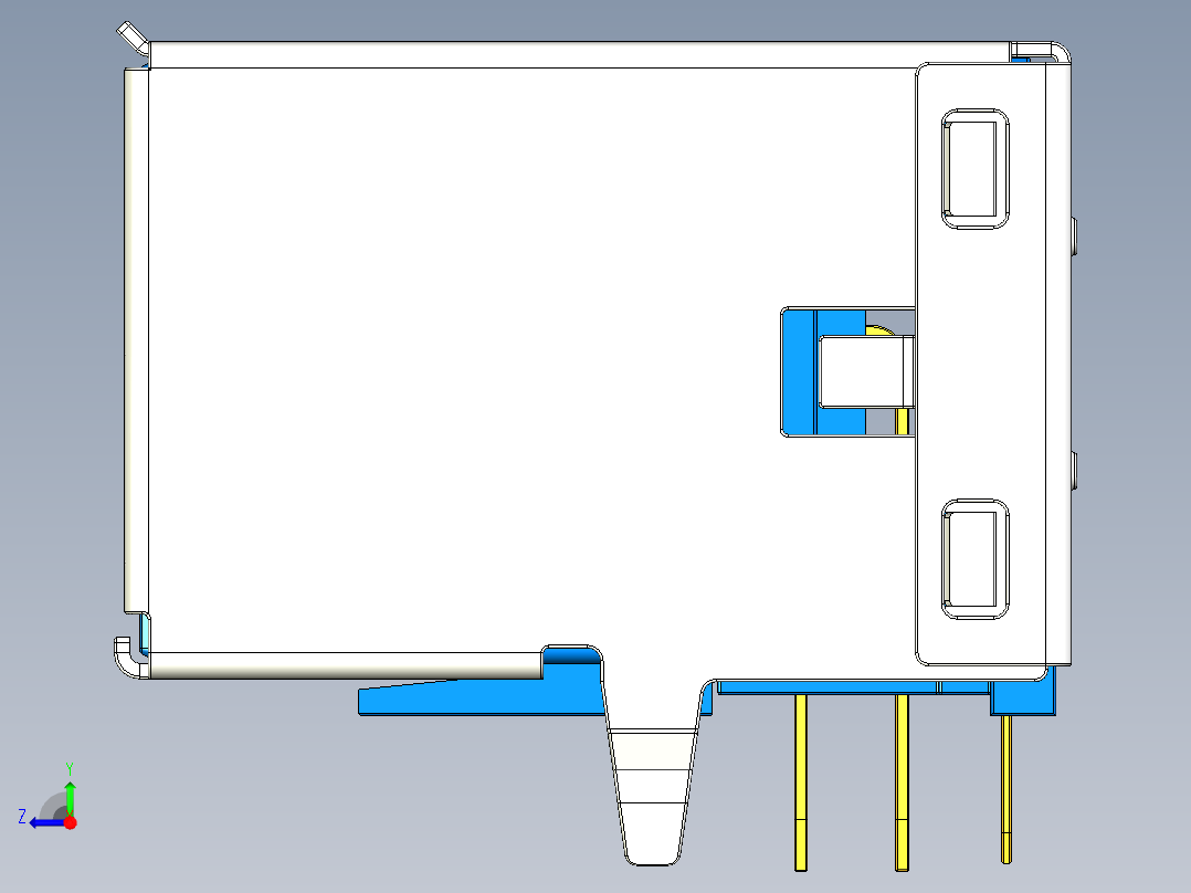 USB3.0 typeB MOLEX端口USB B型接口右视图