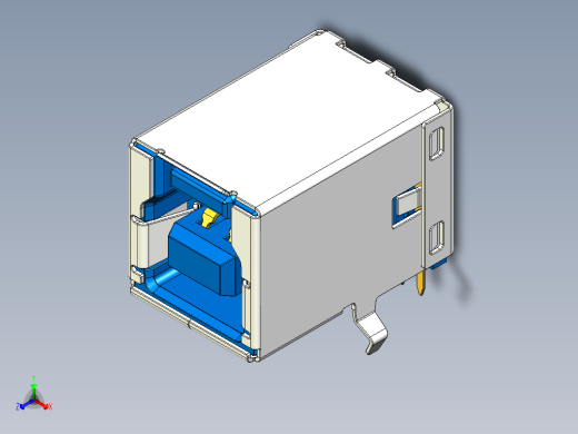 USB3.0 typeB MOLEX端口USB B型接口正等轴测缩略图