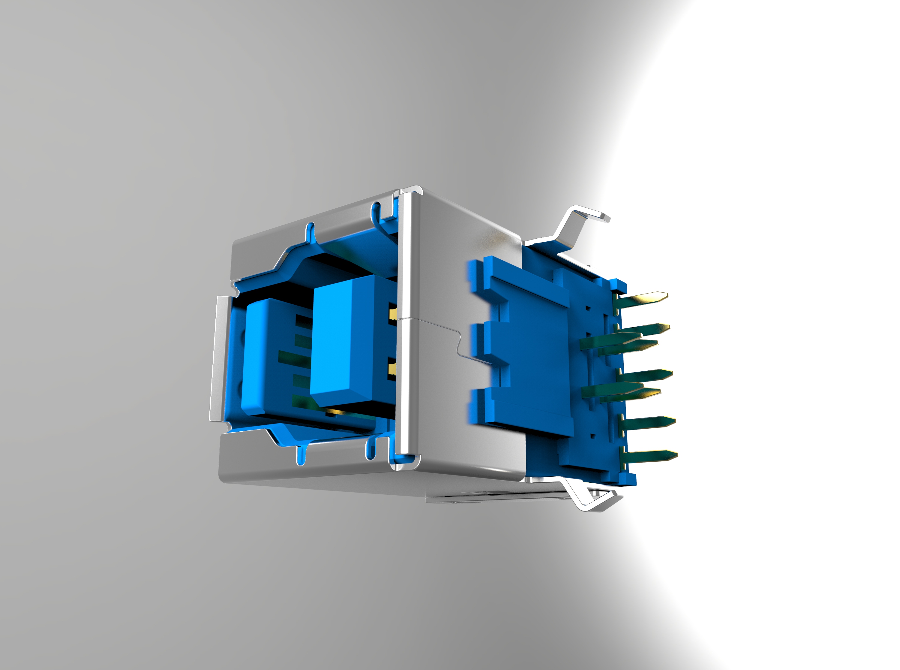 USB3.0 typeB MOLEX端口USB B型接口