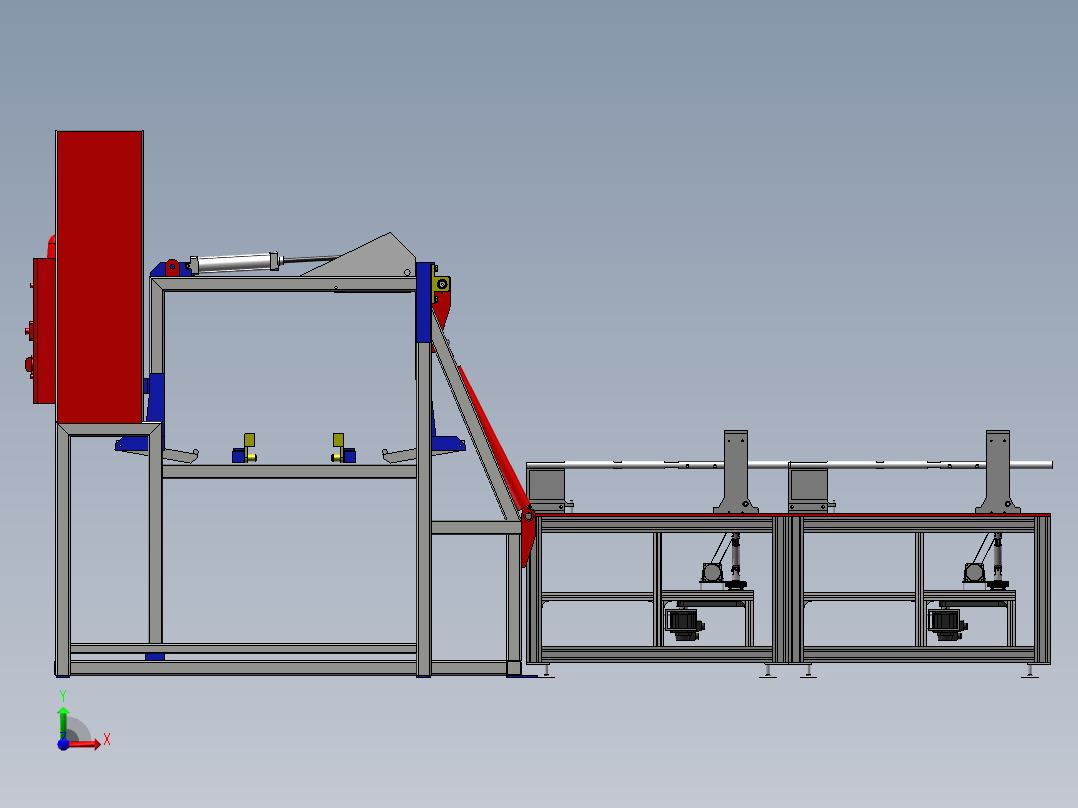 棒料铝合金自动打孔开槽设备sw17前视图