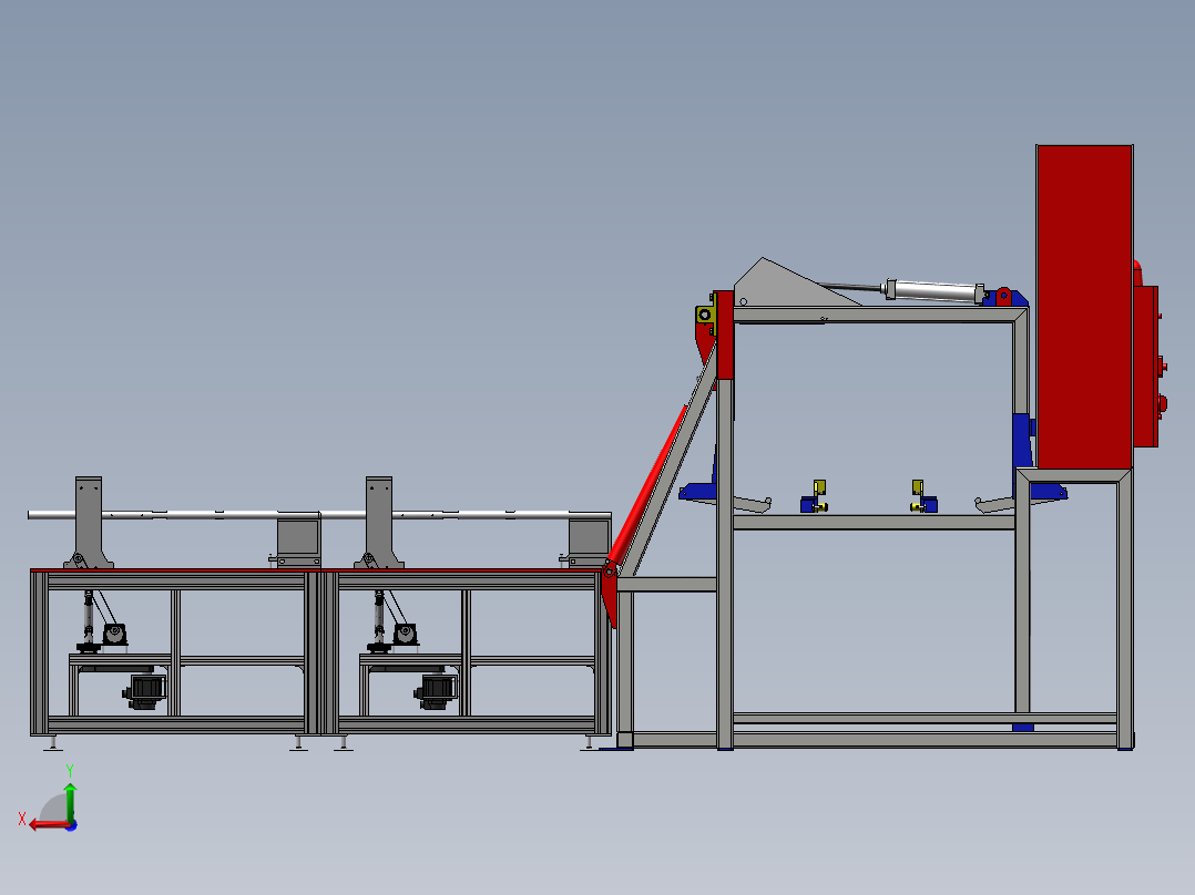 棒料铝合金自动打孔开槽设备sw17后视图