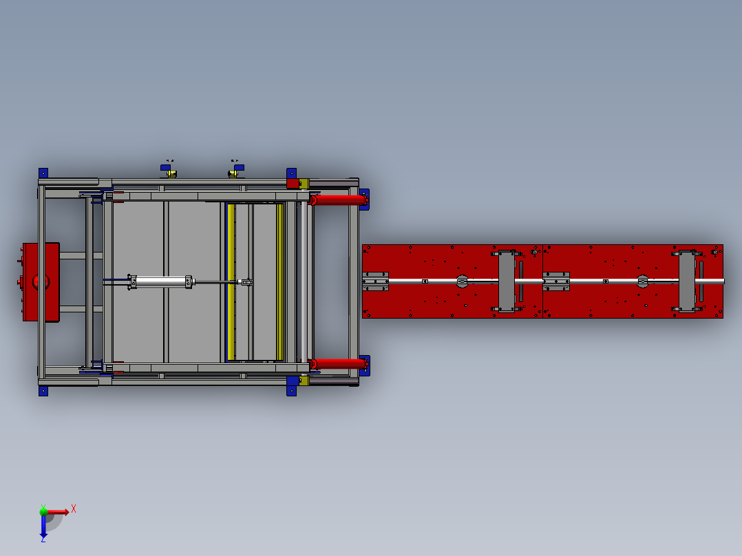 棒料铝合金自动打孔开槽设备sw17俯视图