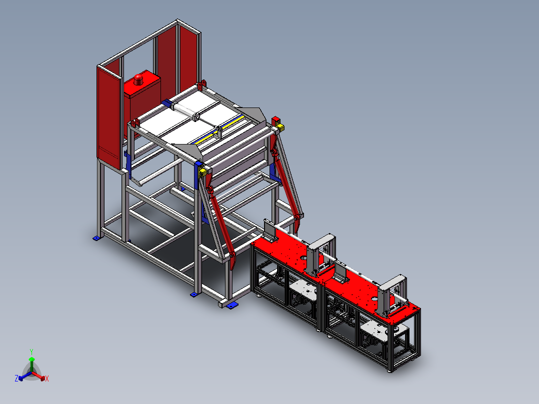 棒料铝合金自动打孔开槽设备sw17正等轴测图