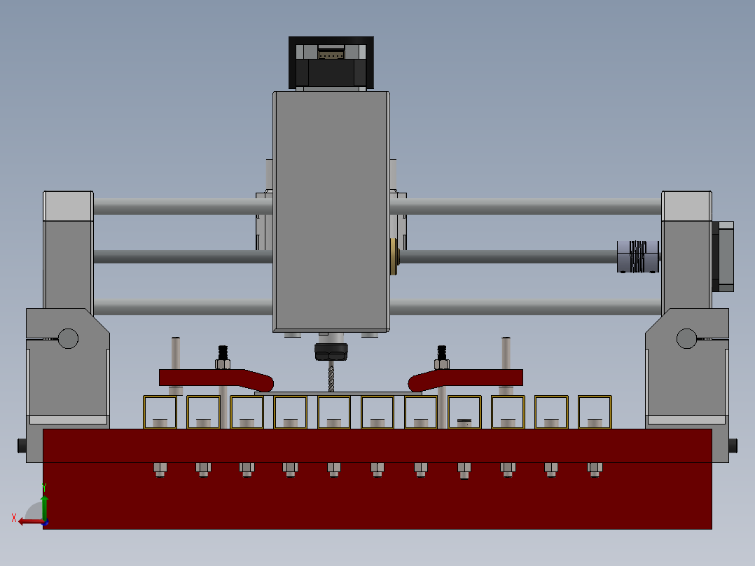 cnc-608桌面数控车床3D数模图纸 Solidworks设计后视图
