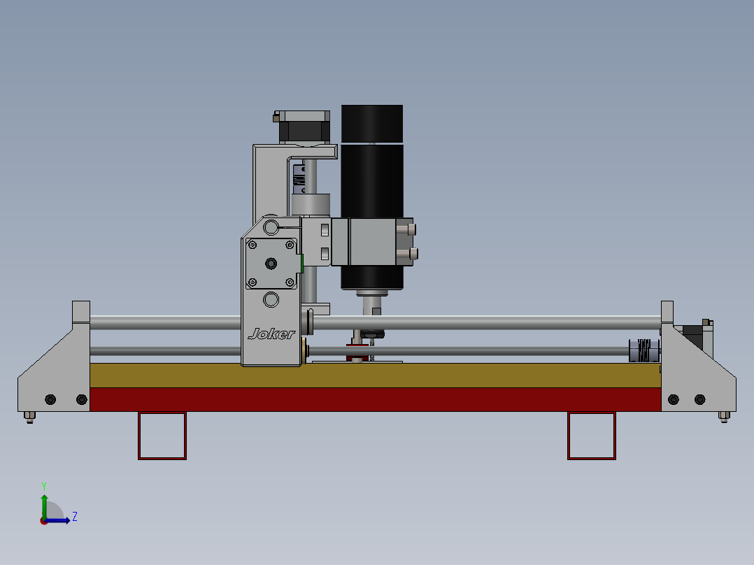 cnc-608桌面数控车床3D数模图纸 Solidworks设计左视图