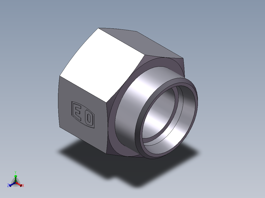 直通内螺纹接头、5CB-45-20正等轴测图