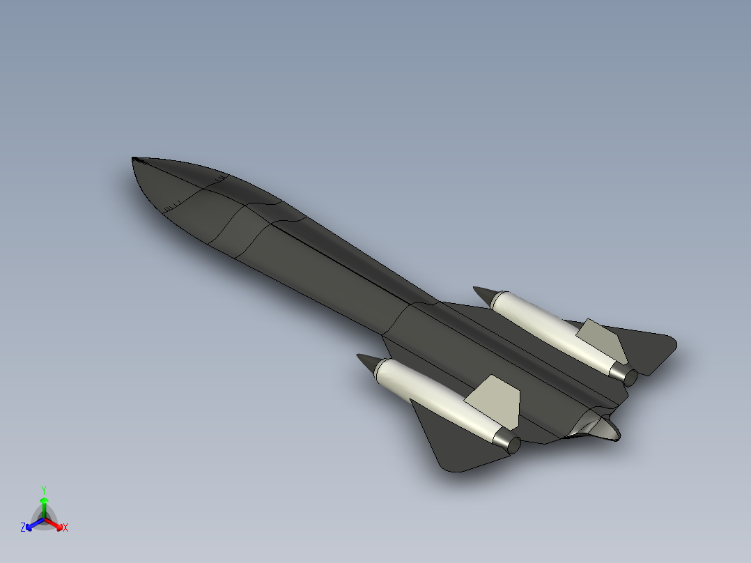 B2004730-SR-71黑鸟侦察机正等轴测图