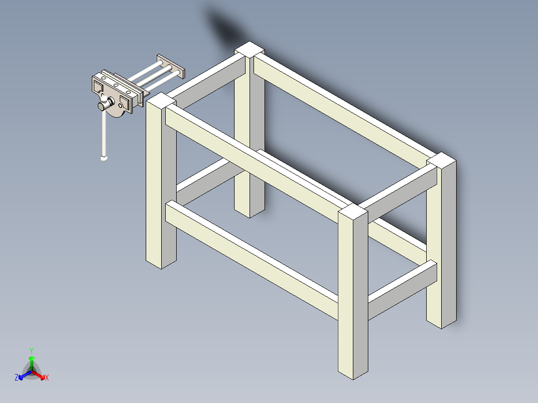 木工工作台workbench-for-woodworking--stp stl正等轴测图