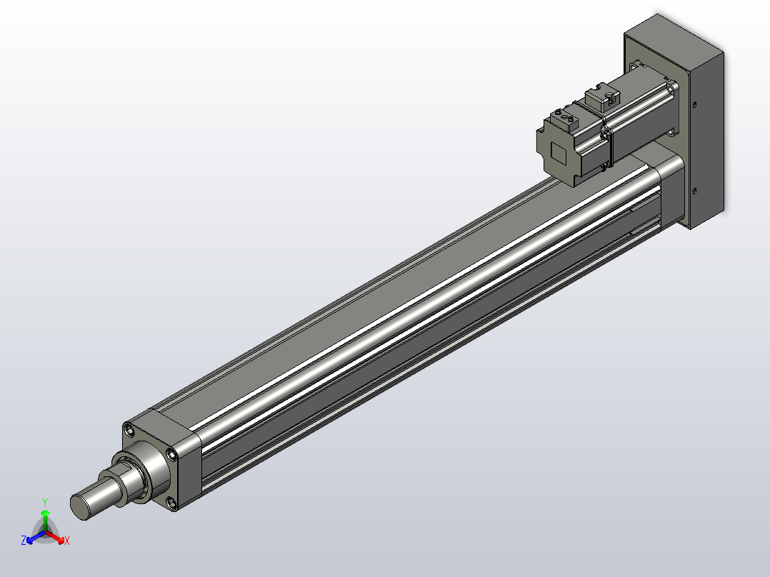 MTE63-500-P10-PJ-M750W-A-S3 MTE63电动缸 最大负载300kg 最大推力2560N 750W电机加强底座安装主视图