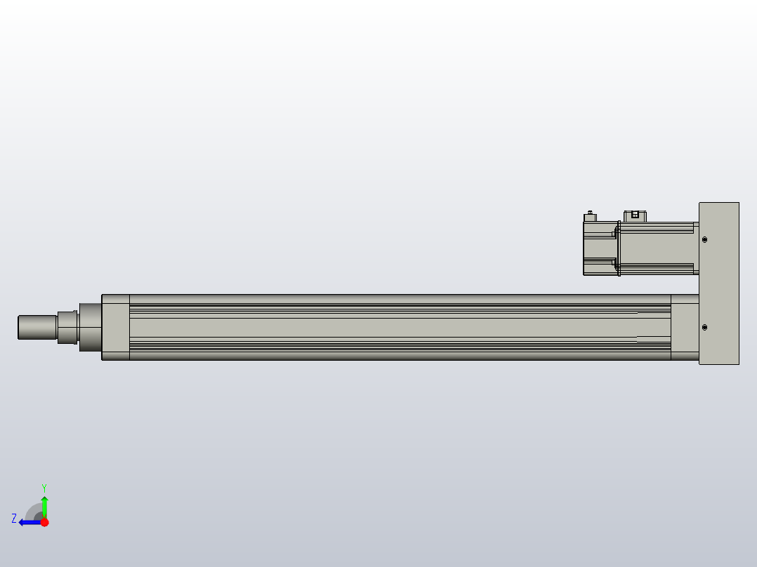 MTE63-500-P10-PJ-M750W-A-S3 MTE63电动缸 最大负载300kg 最大推力2560N 750W电机加强底座安装右视图