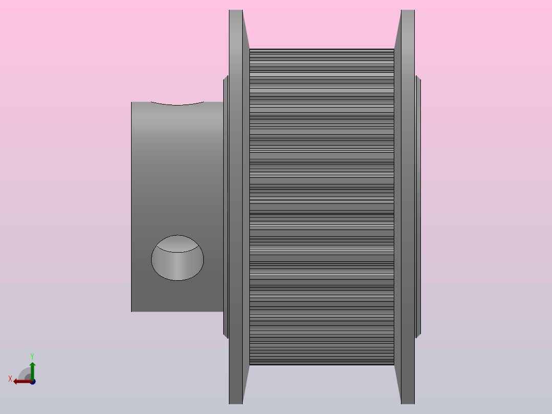 小凸缘型梯形齿同步带轮MXL型[SMXLDK-38-037-dk8-A]后视图