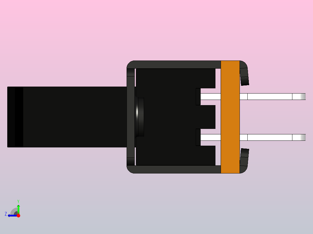 15.5 x 7.2 x 7.2毫米(19毫米安装孔对孔)滑动开关右视图