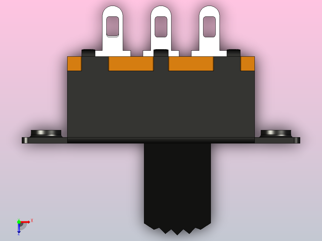 15.5 x 7.2 x 7.2毫米(19毫米安装孔对孔)滑动开关俯视图