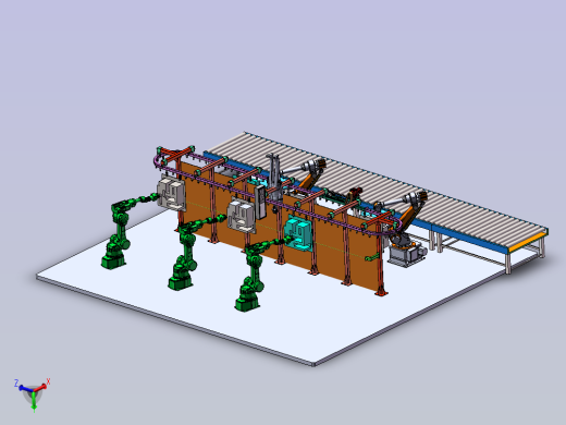 运输链产品的机械手喷涂模拟