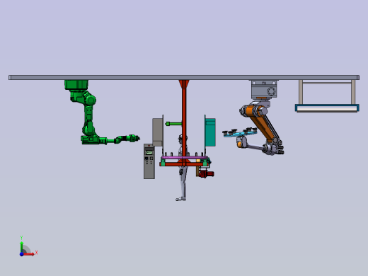 运输链产品的机械手喷涂模拟前视缩略图