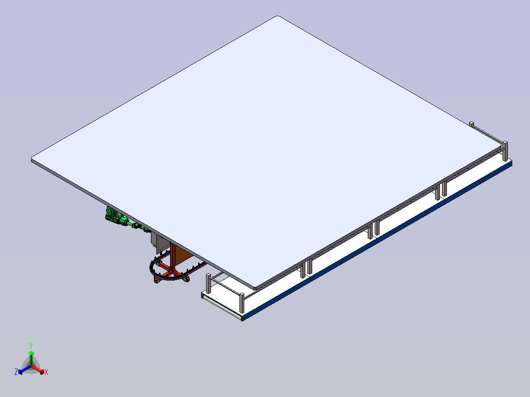 运输链产品的机械手喷涂模拟正等轴测图